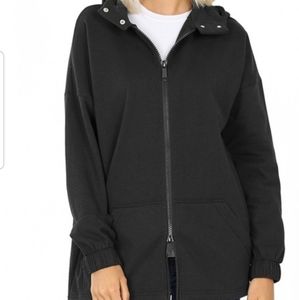 Plus sizes 2 way zipper Hoddie Jacket
